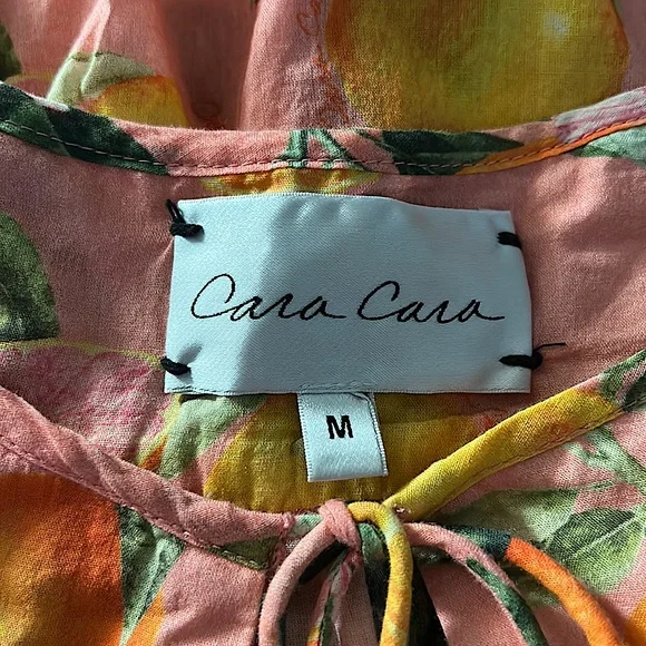 Cara Cara Cute Peach Orange Pattern 💯% Cotton Babydoll Dress **Size M** 🍊🍊 - Picture 4 of 4